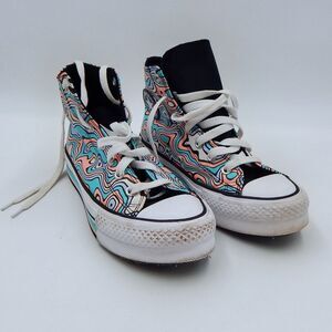 Converse Chuck Taylor All Star Platform Lift Color Swirl High Top Sneakers 4.5